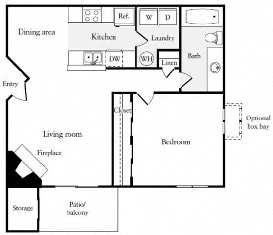 One Bedroom One Bath floor plan  at Citrine Hills, California